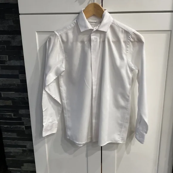 Calvin Klein Formal white shirt size boys 12 - Picture 1 of 3